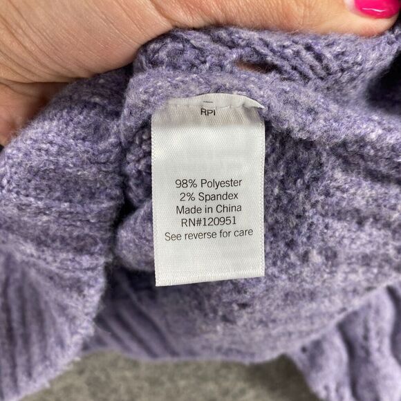 SO Sweater Pullover Women L Large Blue Knit Geometric Long Sleeve Round Neck - Picture 6 of 9